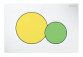 Splachovací tlačítko Geberit Sigma01, dwudzielny, bílý, tlačítka žlutá i zelený