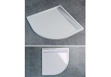 Sprchová vanička z konglomerátu SanSwiss Ila čtvrtkruhový 900x900mm, bílá