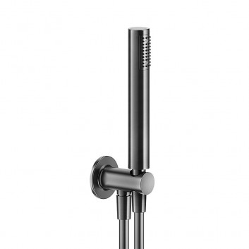 Sprchový set Gessi Inciso, sluchátko 1-funkční s hadicí 150cm i przyłączm vody z zintegrowanym držákem, Warm Bronz Brushed PVD