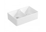 Dřez keramický Villeroy & Boch Sink Unit 90 X, 90x55 cm dwukomorowy, CeramicPlus - bílý Weiss Alpin