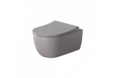 Mísa WC závěsná Massi Molis Grey 54x36 cm se sedadlem s pozvolným sklápěním Slim Duro - szara