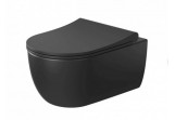 Mísa WC závěsná Massi Molis black 36x54 cm se sedadlem s pozvolným sklápěním Slim - černá