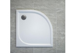 Sprchová vanička z konglomerátu SanSwiss Tracy čtvrtkruhový 900x900mm, bílý
