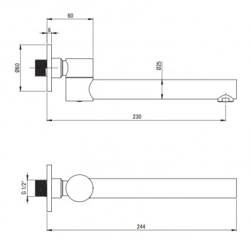 Deante Cascada výtokové rameno vannováumyvadlová składana chrom