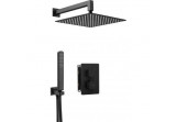 Sprchový set podomítkový Deante Box Nero termostatický s hlavovou sprchou 30 cm - černá matnáný 