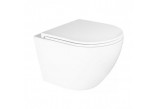 Souprava Závěsné WC wc Oltens Hamnes Kort, 49x36,5cm, PureRim, s povrchem SmartClean se sedadlem s pozvolným sklápěním - bílý