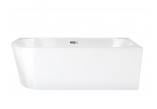 Rohová vana pro předstěnovou montáž Corsan INTERO pravá 160 cm z wykończeniem chrom - bílá