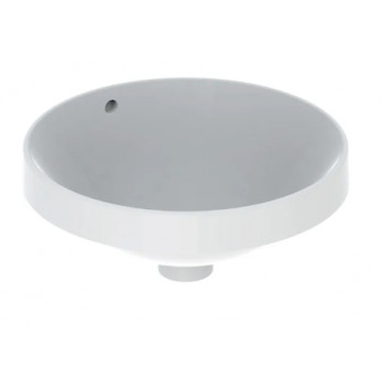Geberit Variform Zápustné umyvadlo, kulatá, D40cm, H17.8cm, z přepadem, bez otvoru pro baterii