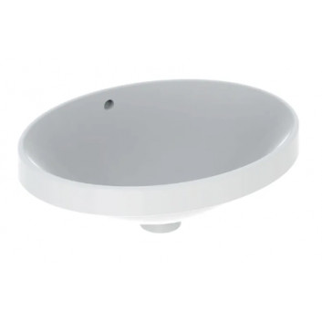 Geberit Variform Zápustné umyvadlo, kulatá, s poličkou, D48cm, H17.8cm, bez přepadu, s otvorem pro baterii