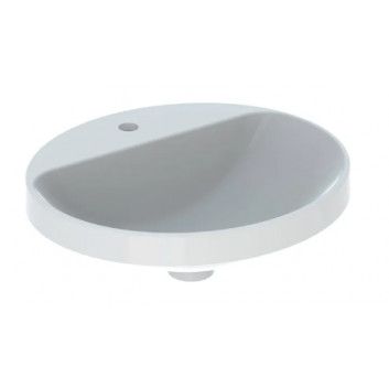 Geberit Variform Zápustné umyvadlo, oválný, B50cm, H17.8cm, T45cm, z přepadem, s otvorem pro baterii