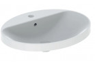 Geberit Variform Zápustné umyvadlo, oválný, 60cm, z přepadem, s otvorem pro baterii