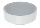 Geberit Variform Umyvadlo na postavení na desku, kulatá, 40cm, bez přepadu, bez otvoru pro baterii