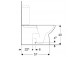 Geberit Selnova Square Stojící mísa WC do spłuczki nasadzanej, s hnebookým splachováním, B35cm, H40cm, T68cm, przylegająca do stěny, částečně skryté mocowania, odtok vodorovný nebo vertikální, Rimfree