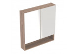 Geberit Selnova Square Zrcadlová skříňka, 58.8x85x17.5cm, z dwojgiem dveře, vlašský ořech hickory