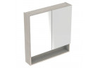 Geberit Selnova Square Zrcadlová skříňka, 58.8x85x17.5cm, z dwojgiem dveře, vlašský ořech hickory světlá