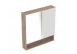 Geberit Selnova Square Zrcadlová skříňka, 78.8x85x17.5cm, z dwojgiem dveře, vlašský ořech hickory