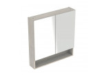 Geberit Selnova Square Zrcadlová skříňka, 78.8x85x17.5cm, z dwojgiem dveře, vlašský ořech hickory světlá