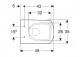 Geberit Selnova Compact Závěsná mísa WC, s hlubokým splachováním, B36cm, H34cm, T48cm, zkrácená, kształt geometryczny