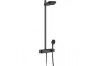 Sprchový sada Hansgrohe Pulsify S 260 2jet z ShowerTablet Select 400, s hlavovou sprchou okrągłą 26 cm - černá matnáný