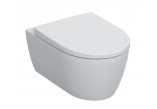 Souprava Závěsné WC WC Geberit iCon 53x35,5 cm s povrchem KeraTect, skryté mocowania, Rimfree, se sedátkem klozetovým - bílá