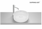 TERRA Umyvadlo na postavení na desku kulatá 39 cm Fineceramic® bílý lesklá Supraglaze®