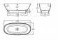ARIANE 180x80 vana volně stojící wykonana z kompozytu STONEX®, integrovaný přepad slot, zawiera sifon druhu klik-klak.