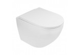 Souprava Závěsné WC wc Oltens Hamnes, 52x35,5cm, PureRim, s povrchem SmartClean se sedadlem s pozvolným sklápěním Slim - bílý