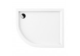 Akrylátový sprchová vanička sprchový čtvrtkruhový OMNIRES RIVERSIDE, 80x90cm - bílý lesklá 