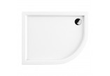 Akrylátový sprchová vanička sprchový čtvrtkruhový OMNIRES RIVERSIDE, 90x80cm - bílý lesklá 