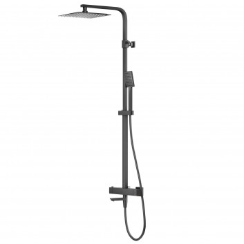 Sprchová černá sprchový panel Corsan Ango čtvercová horní sprcha s baterií termostatickou