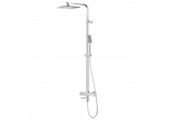 Sprchová sprchový panel Corsan Ango chrom čtvercová horní sprcha s baterií termostatickou a otočným výtokovým ramenem wannową