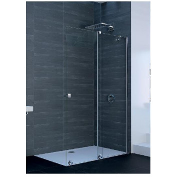 Dveře sprchové walk-in Huppe Xtensa pure, posuvné, 868-900mm, stabilizator skośny, připevnění pravé, Anti-Plaque, stříbrný lesklý profil