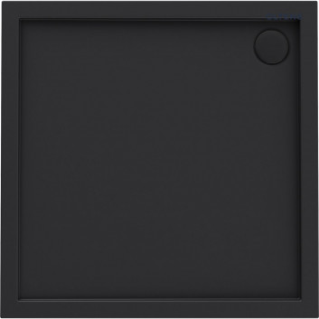 Oltens Superior akrylátová sprchová vanička 90x90 cm čtvercová - černá matnáný