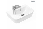 Oltens Vernal umyvadlo 37x24,5 cm závěsná levá s povrchem SmartClean - bílá