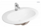 Oltens Asta umyvadlo 55x42 cm zápustné na desku oválný s povrchem SmartClean - bílá