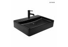 Oltens Duve umyvadlo 60x42 cm na desku obdélníková s povrchem SmartClean - černá matnáný 