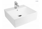 Oltens Hyls umyvadlo 47 cm na desku čtvercová s povrchem SmartClean - bílá 