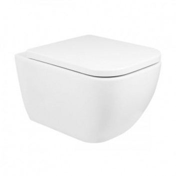 Souprava Oltens Vernal mísa WC závěsná PureRim s povrchem SmartClean se sedadlem s pozvolným sklápěním Slim 