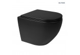 Souprava Oltens Hamnes mísa WC závěsná PureRim s povrchem SmartClean se sedadlem s pozvolným sklápěním Ovan Slim - černá matnáný