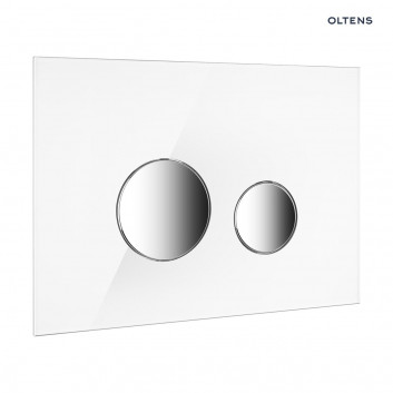 Oltens Lule splachovací tlačítko do WC - skleněný bílý/chrom/bílý