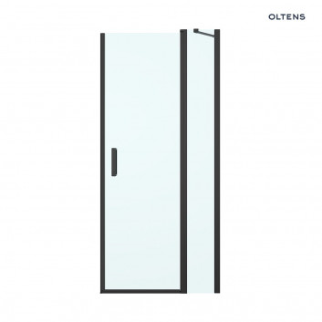 Oltens Verdal dveře sprchové 80 cm wnękowe sklo čiré - černá matnáný