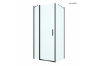 Oltens Verdal sprchový kout 90x80 cm obdélníková černá matnáný/sklo čiré dveře se stěnou