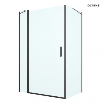Oltens Verdal sprchový kout 120x80 cm obdélníková černá matnáný/sklo čiré dveře se stěnou