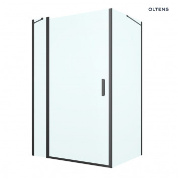 Oltens Verdal sprchový kout 120x90 cm obdélníková černá matnáný/sklo čiré dveře se stěnou 