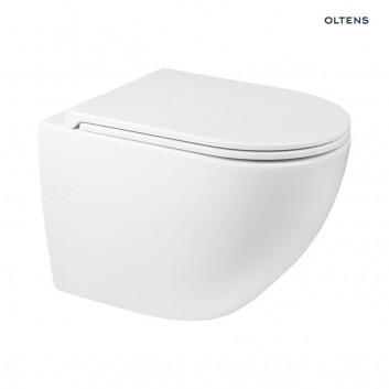 Souprava Oltens Hamnes mísa WC závěsná PureRim se sedadlem s pozvolným sklápěním Ovan Slim