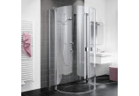 Čtvrtkruhový sprchový kout KERMI RAYA, 100x100x200cm, przejrzysta, KermiClean, stříbrná profil