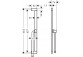 Sprchová tyč E Puro 65 cm z suwakiem EasySlide a hadicí przysznicowym Isiflex 160cm, Hansgrohe Unica - Chrom 