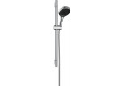 Sprchový set 130 3jet s držákem S Puro 65 cm PushSlider i tekstylnym hadici sprchovým Designflex 160 cm, Hansgrohe Rainfinity - Chrom 