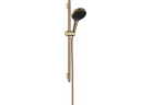 Sprchový set 130 3jet s držákem S Puro 65 cm PushSlider i tekstylnym hadici sprchovým Designflex 160 cm, Hansgrohe Rainfinity - Zlatá Optyczny Leštený