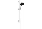 Sprchový set 130 3jet EcoSmart s držákem S Puro 65 cm PushSlider i tekstylnym hadici sprchovým Designflex 160 cm, Hansgrohe Rainfinity - Bílý Matný